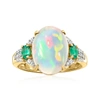 Ross-simons Ethiopian Opal Ring With Emeralds And . Diamonds In 14kt Yellow Gold In Blue