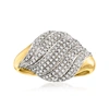 Ross-simons Diamond Wave Ring In 18kt Yellow Gold In Silver