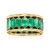 ROSS-SIMONS ITALIAN BLACK AND GREEN CATHEDRAL ENAMEL RING IN 18KT YELLOW GOLD OVER STERLING