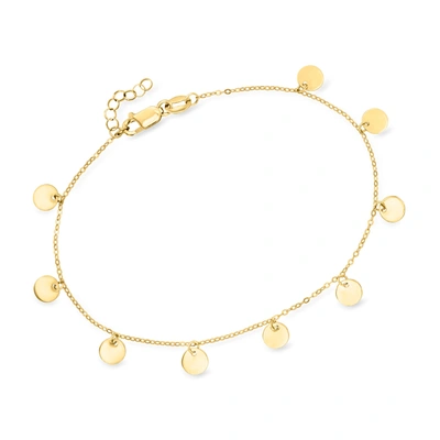 Ross-simons Italian 18kt Yellow Gold Mirrored-disc Station Bracelet