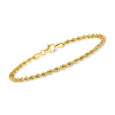 Ross-simons Italian 2.7mm 18kt Yellow Gold Rope-chain Bracelet
