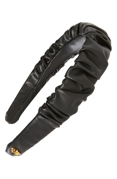 Lele Sadoughi Kelly Faux Leather Headband In Black