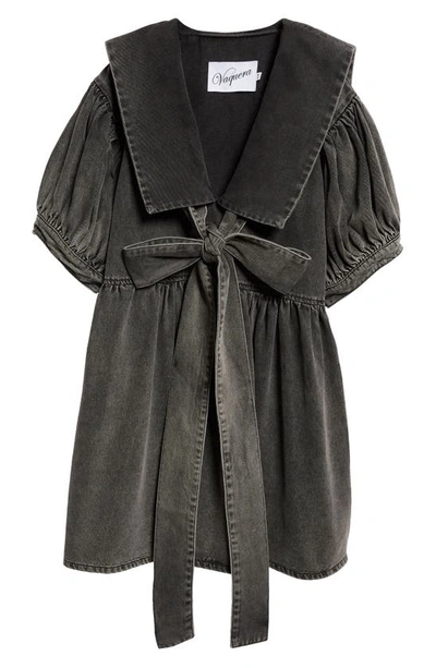 Vaquera Denim Sailor Dress In Schwarz