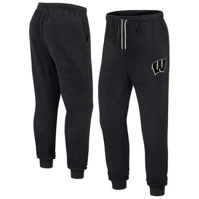 Fanatics Signature Men's And Women's  Black Wisconsin Badgers Super Soft Fleece Jogger