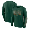 PROFILE PROFILE GREEN MIAMI HURRICANES BIG & TALL TWO-HIT GRAPHIC LONG SLEEVE T-SHIRT