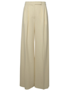 MAX MARA KARUB IVORY STRETCH WOOL PANTS