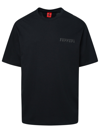 FERRARI BLACK COTTON T-SHIRT