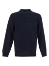 Hugo Boss Virgin Wool Polo Shirt In Blue