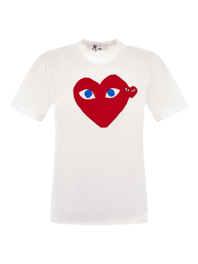 Comme Des Garçons Play Heart Print T-shirt - 白色 In White