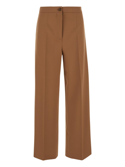 Erika Cavallini Wide Leg Trousers In Brown