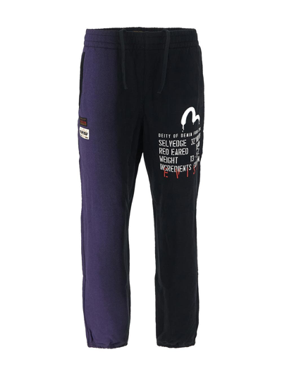 Evisu Cotton Gradient-dye Sweatpants In Black