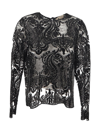 SEMICOUTURE LACE AND SEQUIN SHIRT