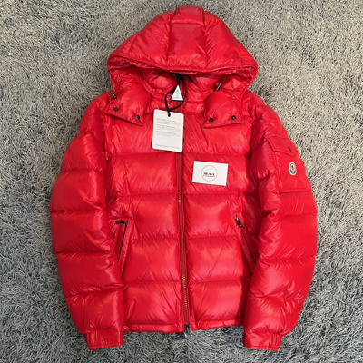 Pre-owned Moncler Maya Jacket Red Drake Logo Montgenevre