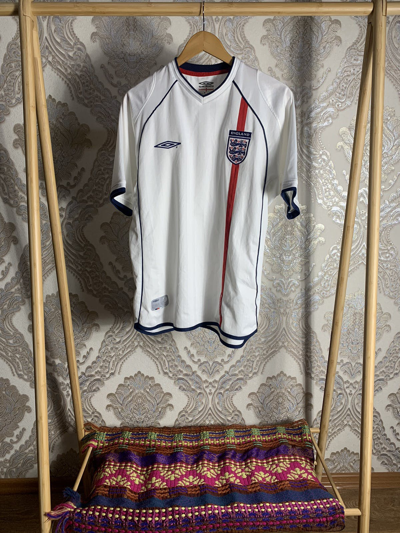 Pre-owned Soccer Jersey X Umbro Vintage Umbro England Soccer Jersey Long Sleeve Y2k 90's In White