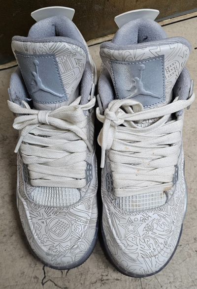 Pre-owned Jordan Nike Jordan 4 Laser Shoes In Chrome