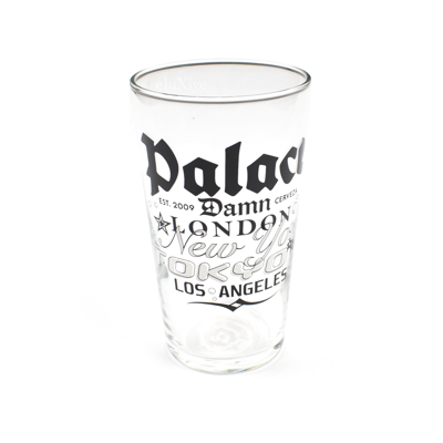 Pre-owned Palace Logo Print Pint Glass Ds In Clear