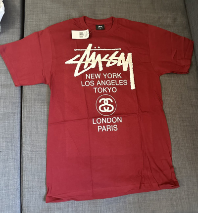 Pre-owned Stussy X Vintage Stussy World Tour Shirt In Red
