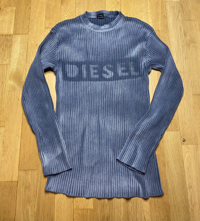 Pre-owned Diesel X Vintage Sweater Diesel Big Logo Garmont Gradient Y2k In Black
