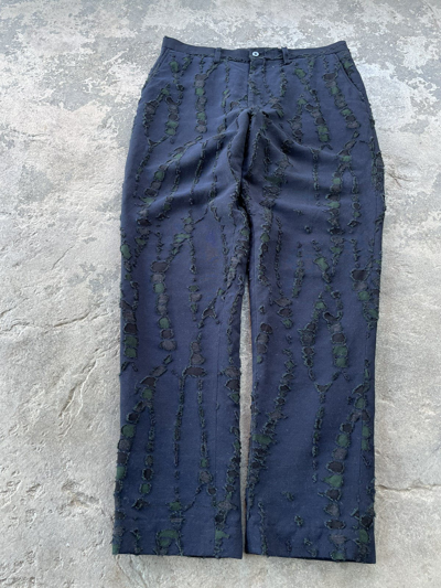 Pre-owned Issey Miyake Textured Trouser In Navy