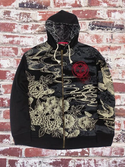 Pre-owned Art X Sukajan Souvenir Jacket Bullet Noise Art / Sukajan / Fullprint / Hoodie In Black