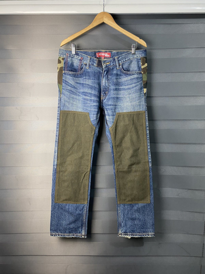 Pre-owned Comme Des Garcons X Junya Watanabe Levi's Junya Watanabe Man - Double Knee Off Set Pocket Pants In Denim