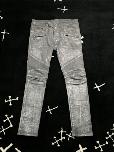 レア Balmain Decarnin(デカルナン)期Biker jeans Balmain FW11 Decarnin Washed Blue Biker Denim - Ākaibu Store