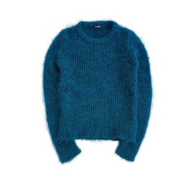 Pre-owned Raf Simons Thick Mohair Knit Sweater In Blue Green