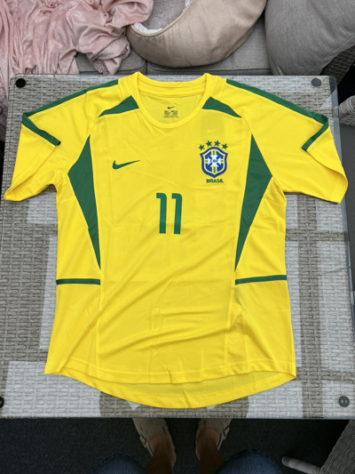 Pre-owned Nike X Soccer Jersey Vintage Brazil 2002 Ronaldinho 11