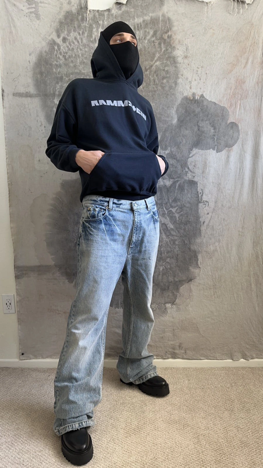パンツ balenciaga fw22 lost tape jeans Pre-owned Balenciaga Fw22 Lost Tape Flare Jeans Blue Wash Large In