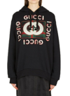 GUCCI GUCCI LOGO EMBROIDERED DRAWSTRING HOODIE