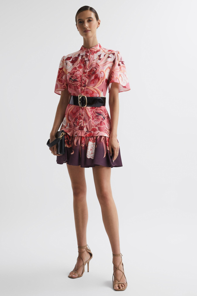 Leo Lin Linen Floral Mini Dress In Adorn Print Passion