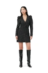 Ganni Mini Dress Jacquard In Black