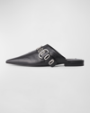 Rag & Bone Victory Leather Buckle Mules In Blk