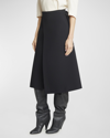 Proenza Schouler Helen Midi Wrap Skirt In Black