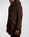 KARL LAGERFELD MEN'S HOODED DOWN PARKA WITH OVERSIZED POCKETS