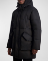 KARL LAGERFELD MEN'S HOODED DOWN PARKA WITH OVERSIZED POCKETS