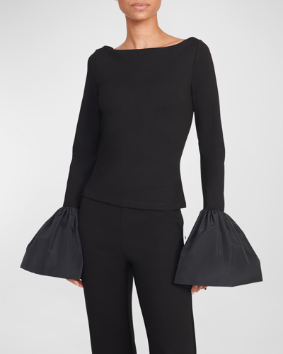 STAUD PAIGE BELL-SLEEVE BATEAU TOP