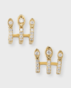 SYDNEY EVAN 14K DIAMOND MARQUISE EYE TRIPLE BAR STUD EARRINGS