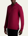 KARL LAGERFELD MEN'S KNIT POLO SHIRT WITH JOHNNY COLLAR