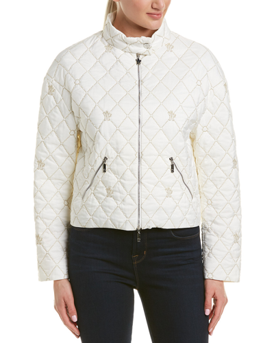 Moncler Cabriole Silk-lined Short Jacket In White