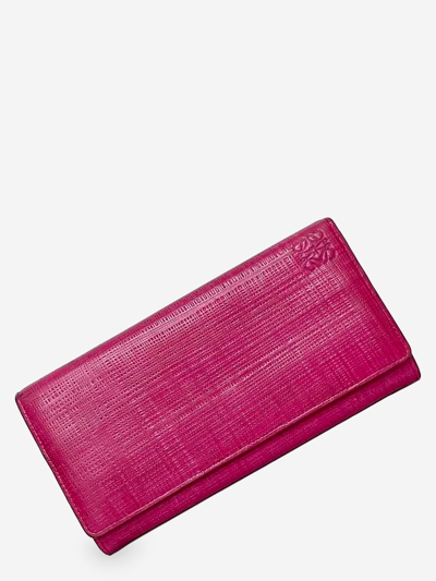 Pre-owned Loewe Leather Wallet In Pink
