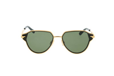 Bottega Veneta Eyewear Aviator Frame Sunglasses In Gold