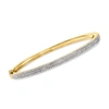 ROSS-SIMONS PAVE DIAMOND BANGLE BRACELET IN 18KT GOLD OVER STERLING