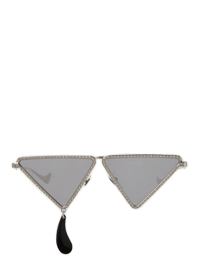 Gucci Eyewear Geometric Frame Sunglasses In Silver