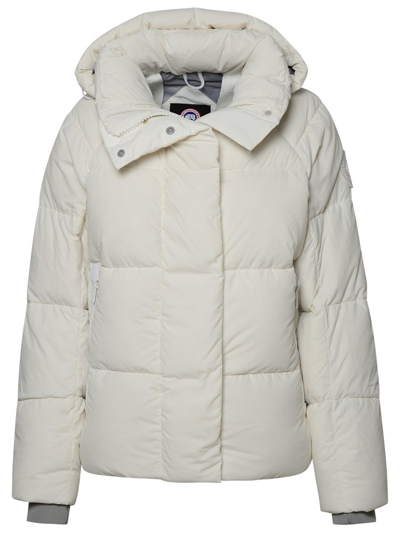 Canada Goose Quilted Hooded Jacket In White