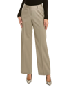 Lafayette 148 Gates Full Leg Wool-blend Pant In Plaster