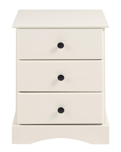 Hewson Classic 3-drawer Solid Wood Top Nightstand In White