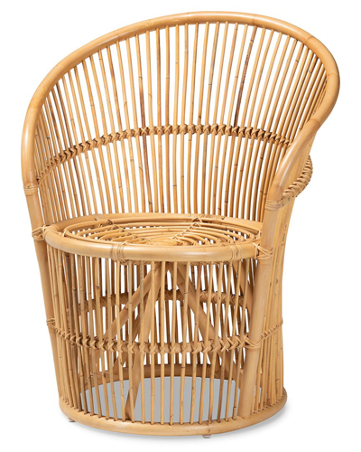 Baxton Studio Narva Rattan Accent Chair In Brown