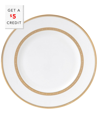 Wedgwood Vera Wang For  10.75in Vera Lace Gold Dinner Plate With $5 Credit