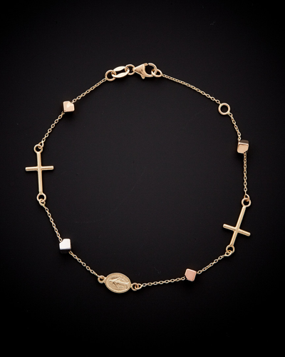 Italian Gold Tri-tone Religious Bracelet